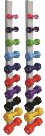 Picture of Dumbbell Set with Storage Rack 20 Piece Set with Wall Rack CanDo® 1 lbs. / 2 lbs. / 3 lbs. / 4 lbs. / 5 lbs. / 6 lbs. / 7 lbs. / 8 lbs. / 9 lbs. / 10 lbs.10-0566