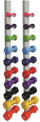 Picture of Dumbbell Set with Storage Rack 20 Piece Set with Wall Rack CanDo® 1 lbs. / 2 lbs. / 3 lbs. / 4 lbs. / 5 lbs. / 6 lbs. / 7 lbs. / 8 lbs. / 9 lbs. / 10 lbs.10-0566