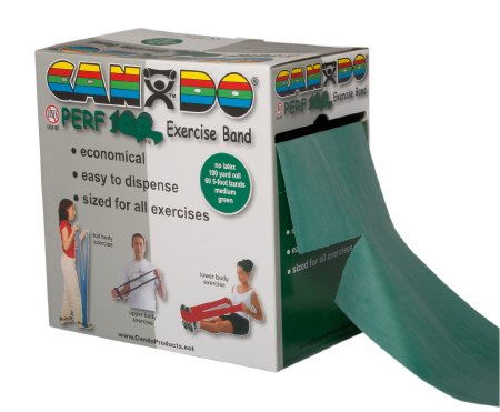 Picture of Exercise Resistance Band CanDo® Perf 100™ Green 5 Inch X 100 Yard Medium Resistance10-5693