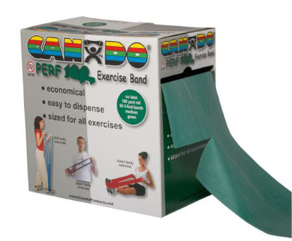 Picture of Exercise Resistance Band CanDo® Perf 100™ Green 5 Inch X 100 Yard Medium Resistance10-5693