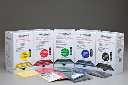 Picture of Exercise Resistance Band Thera-Band® Dispensing System Green 5 Inch X 5 Foot Heavy Resistance20540