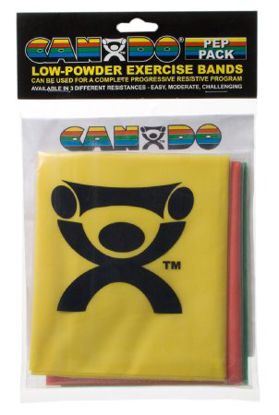 Picture of Exercise Resistance Band Set CanDo® Low Powder PEP™ Pack Yellow / Red / Green 5 Inch X 4 Foot Easy Resistance10-5280