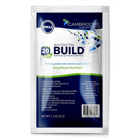 Picture of PKU Oral Supplement Glytactin BUILD 20 / 20 Neutral Flavor 1.2 oz. Individual Packet Powder35311