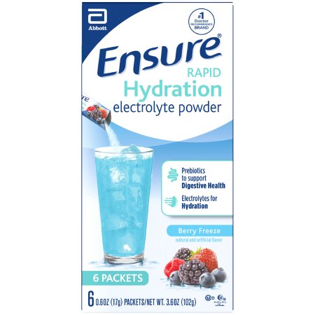 Picture of Oral Supplement Ensure® Rapid Hydration Electrolyte Berry Freeze Flavor Powder 0.7 oz. Individual Packet67475