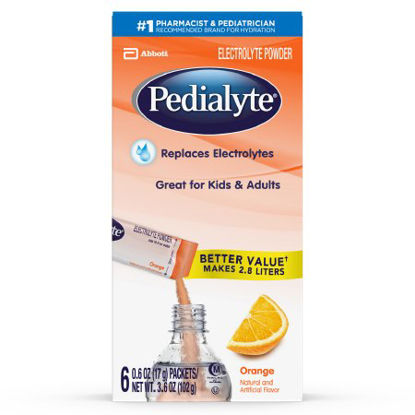 Picture of Pediatric Oral Electrolyte Solution Pedialyte® Powder Packs Orange Flavor 0.6 oz. Individual Packet Powder64177