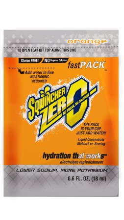 Picture of Electrolyte Replenishment Drink Mix Sqwincher® Fast Pack® Zero Orange Flavor 6 oz.X458-MN600