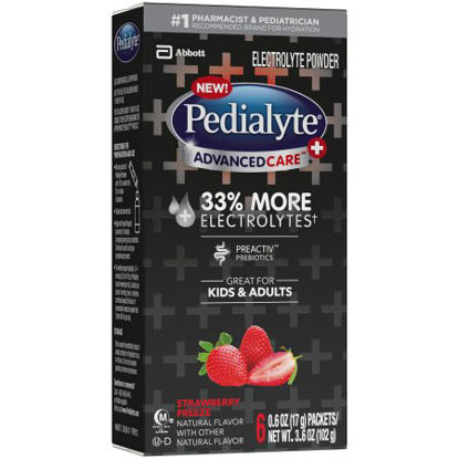 Picture of Pediatric Oral Electrolyte Solution Pedialyte® AdvancedCare™ Plus Strawberry Freeze Flavor 0.6 oz. Individual Packet Powder66972