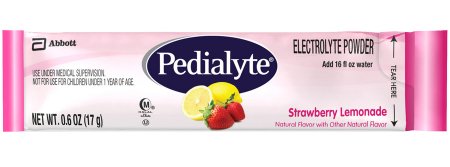 Picture of Pediatric Oral Electrolyte Solution Pedialyte® Powder Packs Strawberry Lemonaid Flavor 0.6 oz. Individual Packet Powder64172