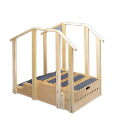Picture of Compact Training Stairs 12 X 24 X 30 Inch Platform, 2 steps with 6 to 10 Inch Risers, One-sided 30 X 40 X 55 Inch15-4202