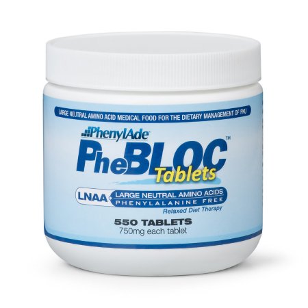Picture of PKU Oral Supplement PhenylAde® PheBloc™ LNAA Unflavored 550 per Bottle Jar Ready to Use123527