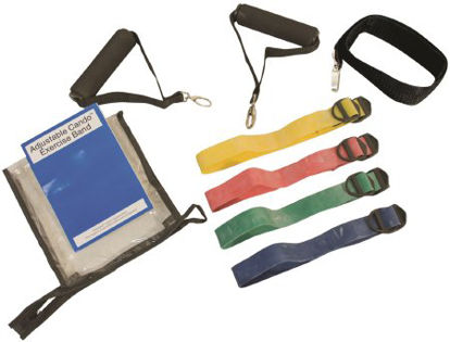 Picture of Exercise Resistance Band Set CanDo® Yellow / Red / Green / Blue X-Light to Heavy Resistance10-3231