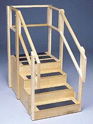 Picture of Training Stairs with Bus Step 4 Steps 30 X 54 X 55 Inch / 24 X 30 Inch Platform Black / Natural808