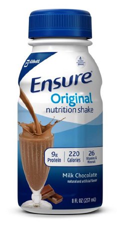 Picture of Oral Supplement Ensure® Original Shake Milk Chocolate Flavor Ready to Use 8 oz. Bottle53623