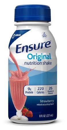Picture of Oral Supplement Ensure® Original Shake Strawberry Flavor Ready to Use 8 oz. Bottle63389