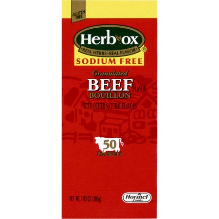 Picture of Sodium Free Instant Broth Herb-Ox® Beef Flavor Bouillon Flavor Ready to Use 8 oz. Individual Packet23371