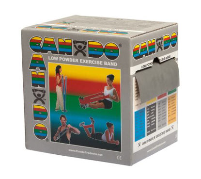 Picture of Exercise Resistance Band CanDo® Low Powder Silver 5 Inch X 50 Yard 2X-Heavy Resistance10-5226