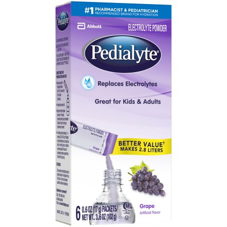 Picture of Pediatric Oral Electrolyte Solution Pedialyte® Powder Packs Grape Flavor 0.6 oz. Individual Packet Powder64598