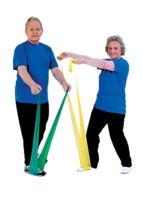 Picture of Exercise Resistance Band Set Thera-Band® Yellow / Red / Green / Blue / Black 5 Inch X 50 Yard X-Light to X-Heavy Resistance10-1218