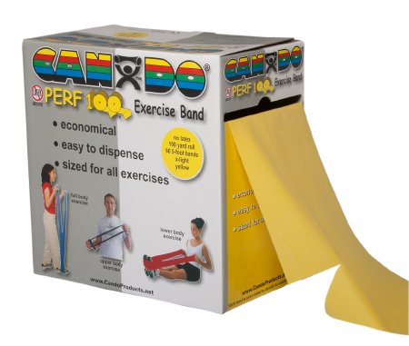 Picture of Exercise Resistance Band CanDo® Perf 100™ Yellow 5 Inch X 100 Yard X-Light Resistance10-5691