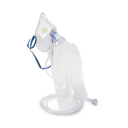 Picture of NonRebreather Oxygen Mask McKesson Elongated Style Adult One Size Fits Most Adjustable Head Strap / Nose Clip16-108E