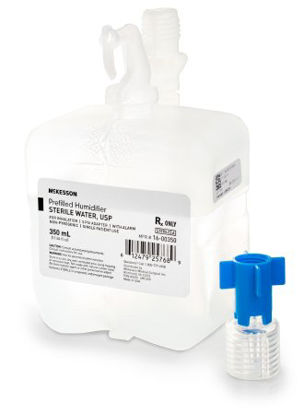 Picture of McKesson Humidifier Bottle with Adapter 350 mL Sterile Water Universal16-00350