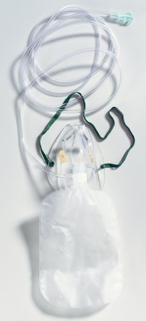 Picture of NonRebreather Oxygen Mask McKesson Elongated Style Adult One Size Fits Most Adjustable Head Strap3228-E