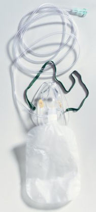 Picture of NonRebreather Oxygen Mask McKesson Elongated Style Adult One Size Fits Most Adjustable Head Strap3228-E