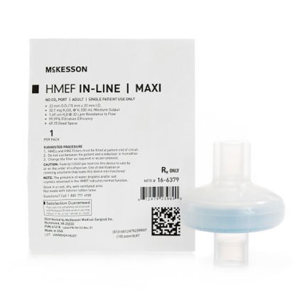 Picture of Heat and Moisture Exchanger with Filter McKesson 32.1 mg H2O/L @ VT 500 mL 1.69 cm H20 @ 30 Lpm16-6379