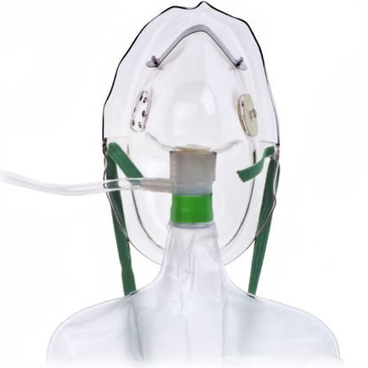 Picture of NonRebreather Oxygen Mask Elongated Style Adult One Size Fits Most Adjustable Head Strap / Nose Clip1059