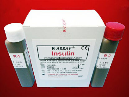 Picture of Reagent Kit K-ASSAY® Diabetes Management Insulin For Two-Reagent Automated Analyzers that use Multi-Point Calibration Method 100 Tests R1 Buffer: 1 X 13.5 mL, R2 Antibody: 1 X 5 mLKAI-071
