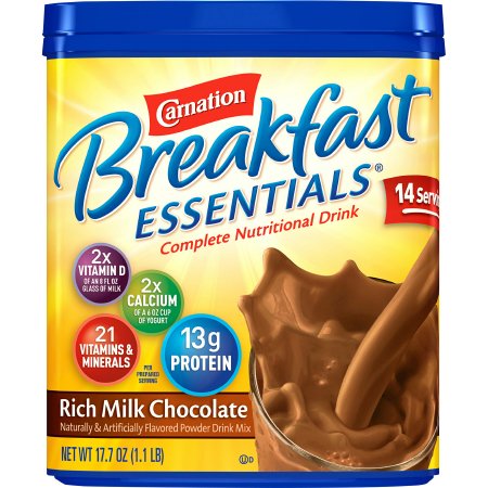 Picture of Oral Supplement Carnation® Breakfast Essentials® Rich Milk Chocolate Flavor Powder 17.7 oz. Canister12165164