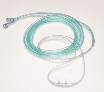 Picture of ETCO2 Nasal Sampling Cannula with O2 Delivery One Nare O2 / One Nare Sampled Salter-Style® Adult Curved Prong / NonFlared Tip4707-10-10-25