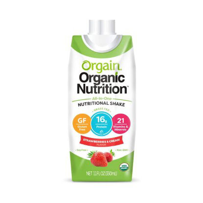 Picture of Oral Supplement Orgain® Organic Nutritional Shake Strawberries and Cream Flavor Ready to Use 11 oz. Carton851770003087