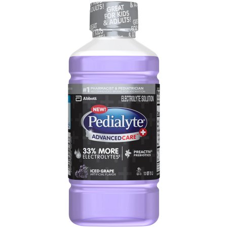 Picture of Pediatric Oral Electrolyte Solution Pedialyte® AdvancedCare™ Plus Iced Grape Flavor 33.8 oz. Bottle Ready to Use66855