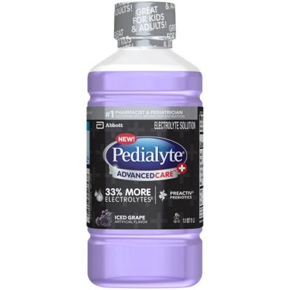 Picture of Pediatric Oral Electrolyte Solution Pedialyte® AdvancedCare™ Plus Iced Grape Flavor 33.8 oz. Bottle Ready to Use66855