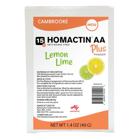 Picture of Amino Acid Modified Oral Supplement Homactin AA Plus Lemon Lime Flavor 1.4 oz. Individual Packet Powder37011