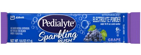 Picture of Pediatric Oral Electrolyte Solution Pedialyte® Sparkling Rush™ Powder Packs Grape Flavor 0.6 oz. Individual Packet Powder67225
