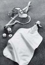 Picture of Rebreather Oxygen Mask AirLife® Elongated Style Adult One Size Fits Most Adjustable Head Strap001205