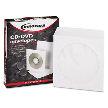 Picture of CD/DVD Envelopes, Clear Window, White, 50/PackIVR-39403