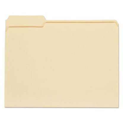 Picture of Top Tab Manila File Folders, 1/3-Cut Tabs, Assorted Positions, Letter Size, 11 pt. Manila, 100/BoxUNV-12113