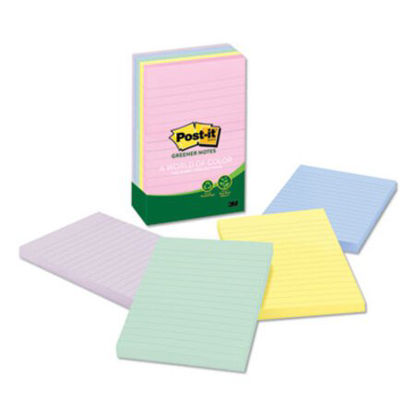 Picture of Recycled Note Pads, Lined, 4 x 6, Assorted Helsinki Colors, 100-Sheet, 5/PackMMM-660RPA