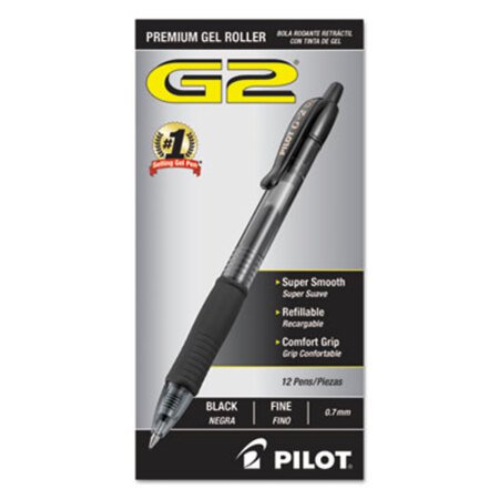 Picture of G2 Premium Gel Pen, Retractable, Fine 0.7 mm, Black Ink, Smoke Barrel, DozenPIL-31020