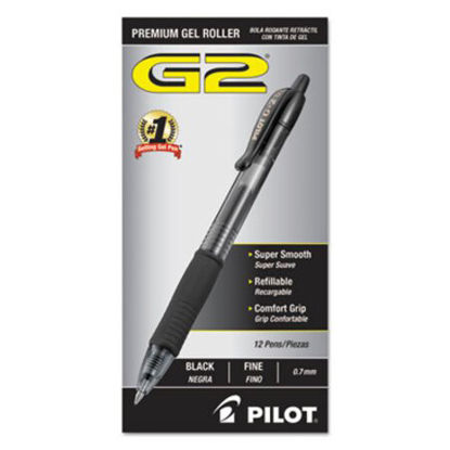 Picture of G2 Premium Gel Pen, Retractable, Fine 0.7 mm, Black Ink, Smoke Barrel, DozenPIL-31020