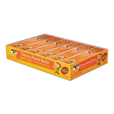 Picture of Sandwich Crackers, Cheese and Peanut Butter, 8-Piece Snack Pack, 12/BoxKEB-21165