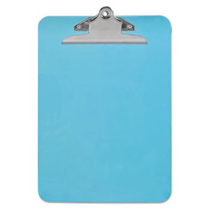 Picture of Plastic Clipboard w/High Capacity Clip, 1", Holds 8 1/2 x 12, Translucent BlueUNV-40307