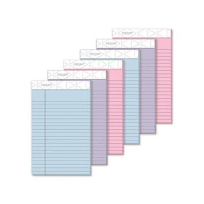 Picture of Prism + Writing Pads, Narrow Rule, 5 x 8, Assorted Pastel Sheet Colors, 50 Sheets, 6/PackTOP-63016