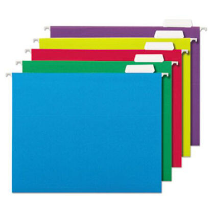 Picture of Deluxe Bright Color Hanging File Folders, Letter Size, 1/5-Cut Tab, Assorted, 25/BoxUNV-14121