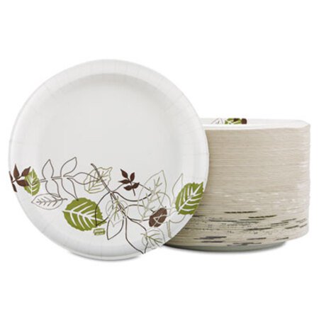Picture of Pathways Soak Proof Shield Heavyweight Paper Plates, 10.13" dia, Green/Burgundy, 125/PackDXE-SXP10PATHPK