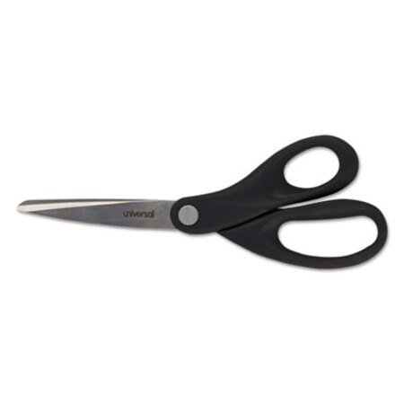 Picture of Stainless Steel Office Scissors, 8" Long, 3.75" Cut Length, Black Straight HandleUNV-92009