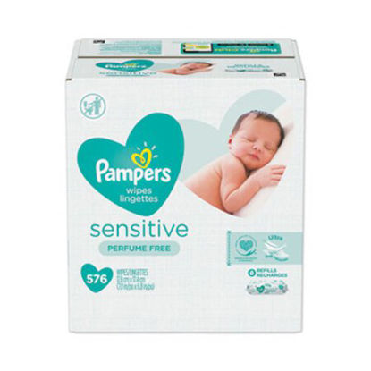 Picture of Sensitive Baby Wipes, White, Cotton, Unscented, 72/Pack, 8 Packs/CartonPGC-88529CT